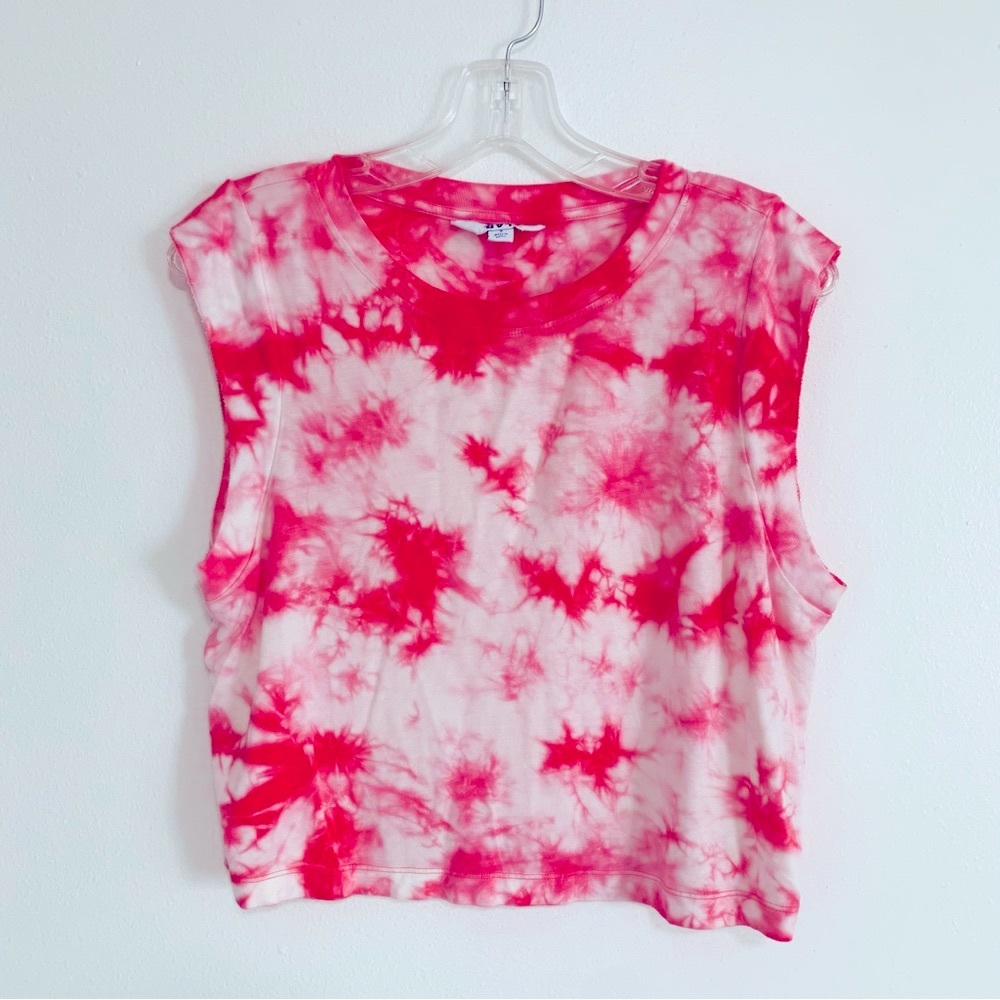 JoyLab Pink White Cropped Workout Shirt, sleeveless, tank top, running